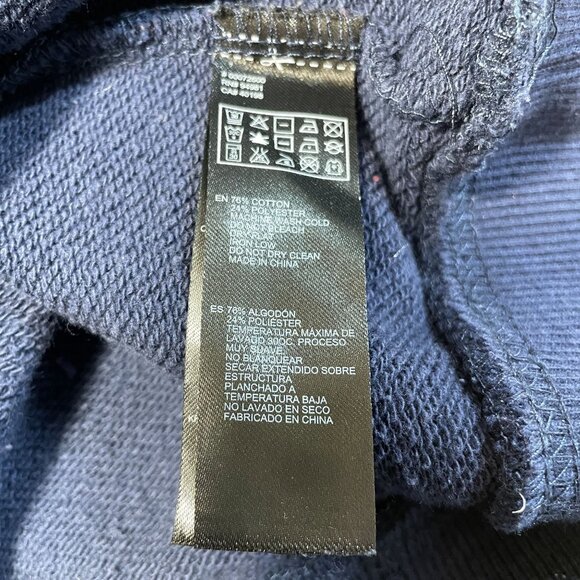 21 Men An American Brand Howling Wolf Dog Animal Print Sweatshirt L Blue Red - Picture 7 of 7